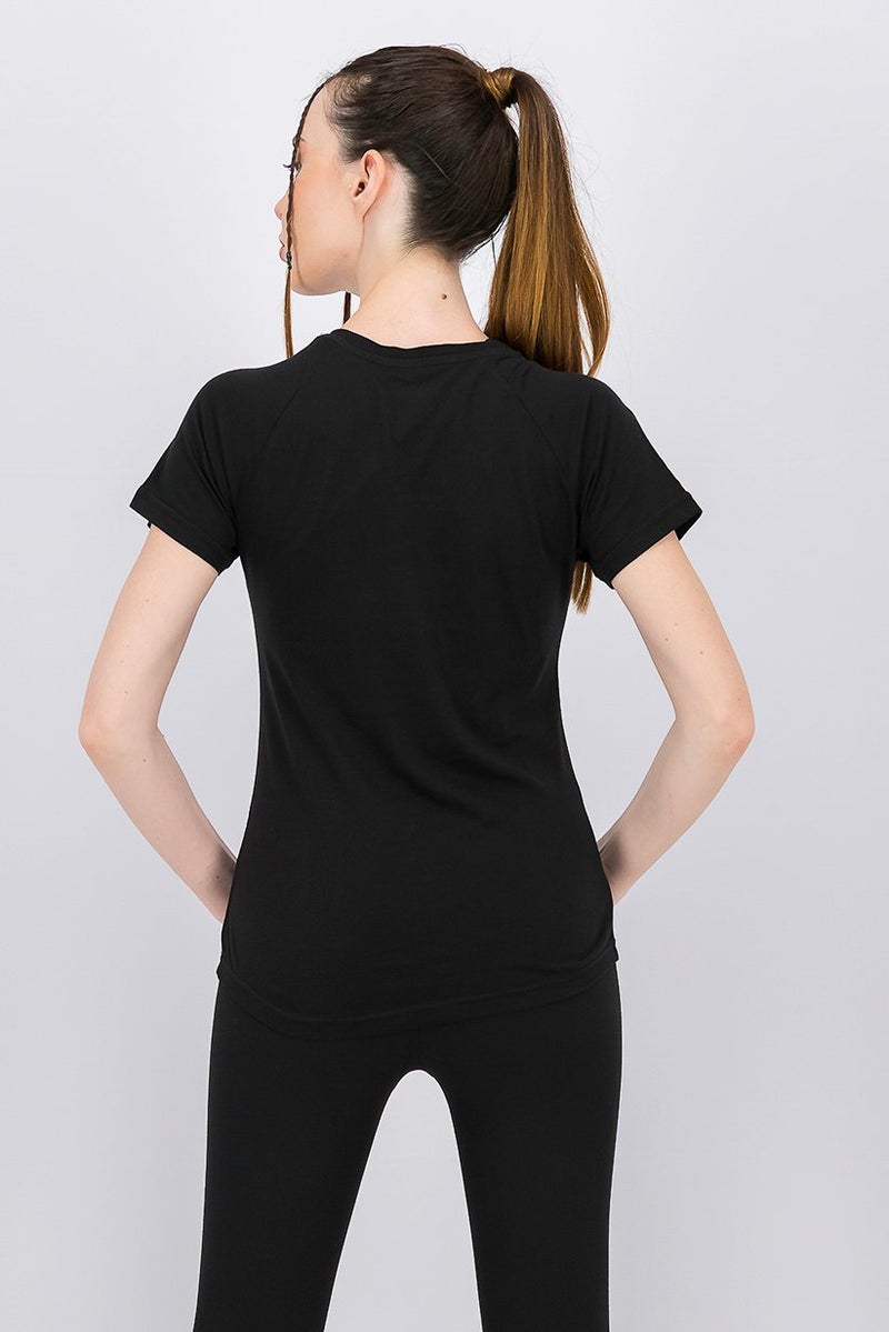 PUMA Women Front Graphic Tee, Cotton Black - Image 2
