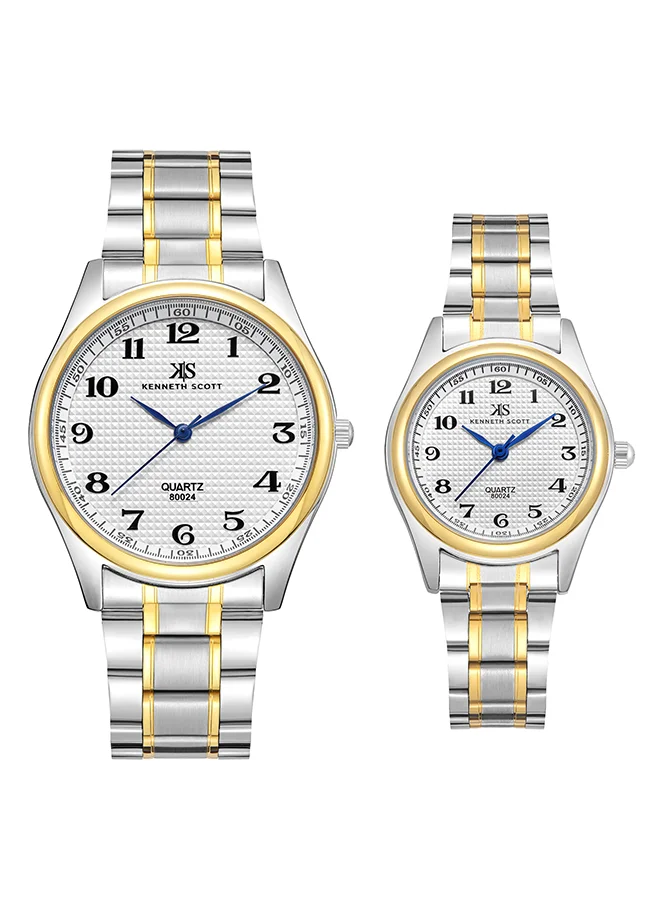 كينيث سكوت Kenneth Scott Couple 's White  dial Analog watch - K23052P-TBTW