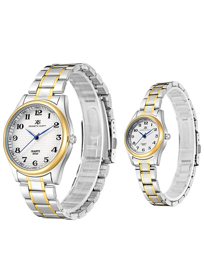 كينيث سكوت Kenneth Scott Couple 's White  dial Analog watch - K23052P-TBTW
