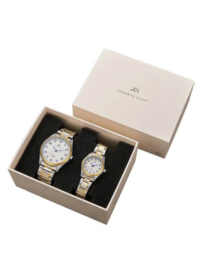 كينيث سكوت Kenneth Scott Couple 's White  dial Analog watch - K23052P-TBTW