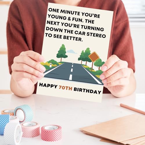 OJsensai Funny 70th Birthday Card & Gifts for Women Men,Happy 70 Year Old Birthday Decorations for Dad Mom - Image 5