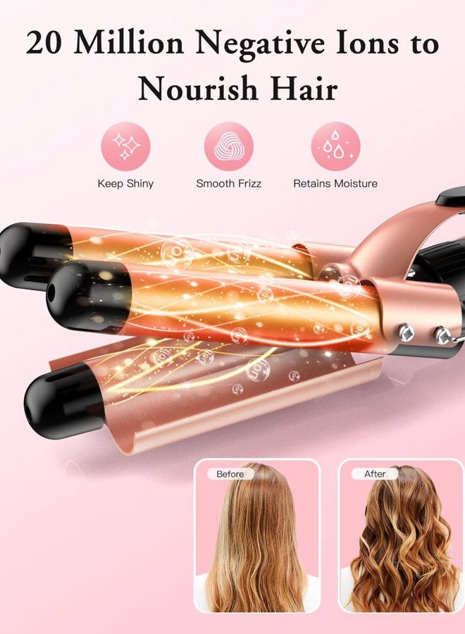 BESTOPE PRO Waver Curling Iron Wand, BESTOPE PRO 5 in 1 Curling Wand Set with 3 Barrel Hair Crimper for Women, Fast Heating Hair Wand Curler in All Hair Type - Image 5