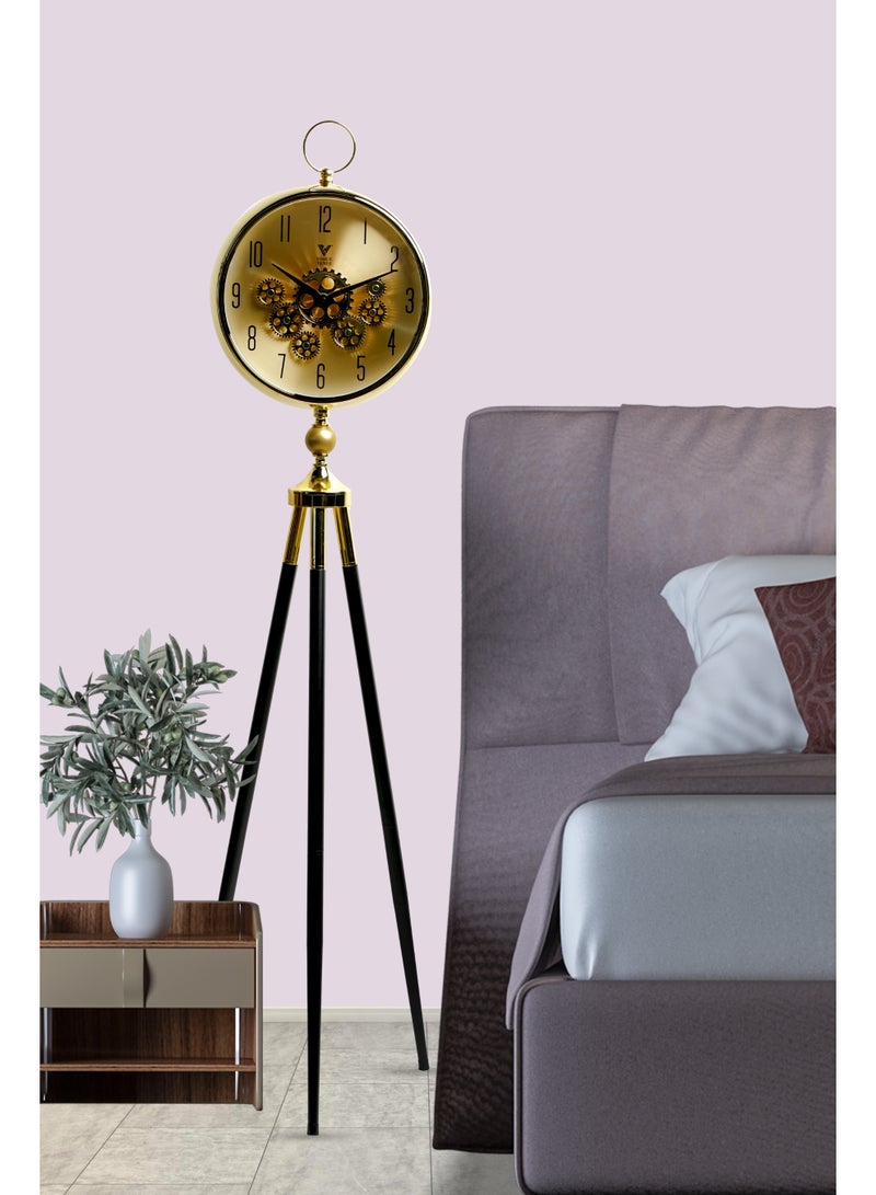 VOGUE VENUE Premium Vintage Tripod Floor Clock | Adjustable Wooden Stand | Antique Style Decorative Standing Clock for Living Room, Office & Home Décor - Image 3