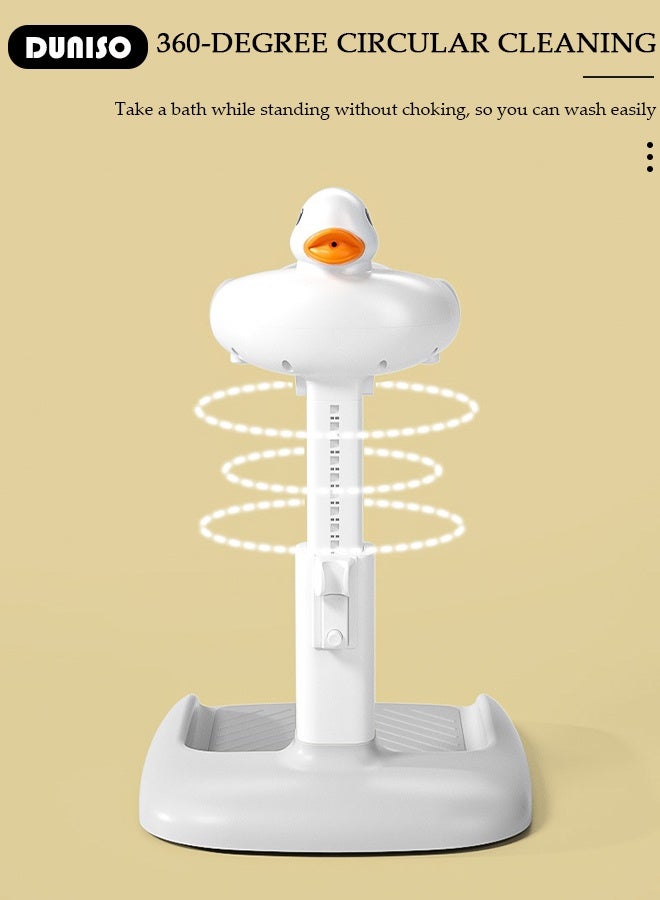 DUNISO Baby Shower Stand with Support Stool,Adjustable Toddler Shower Stand Shower Standing Support and Anti-Slip, Anti-Dumping, Easy to Clean - Image 3