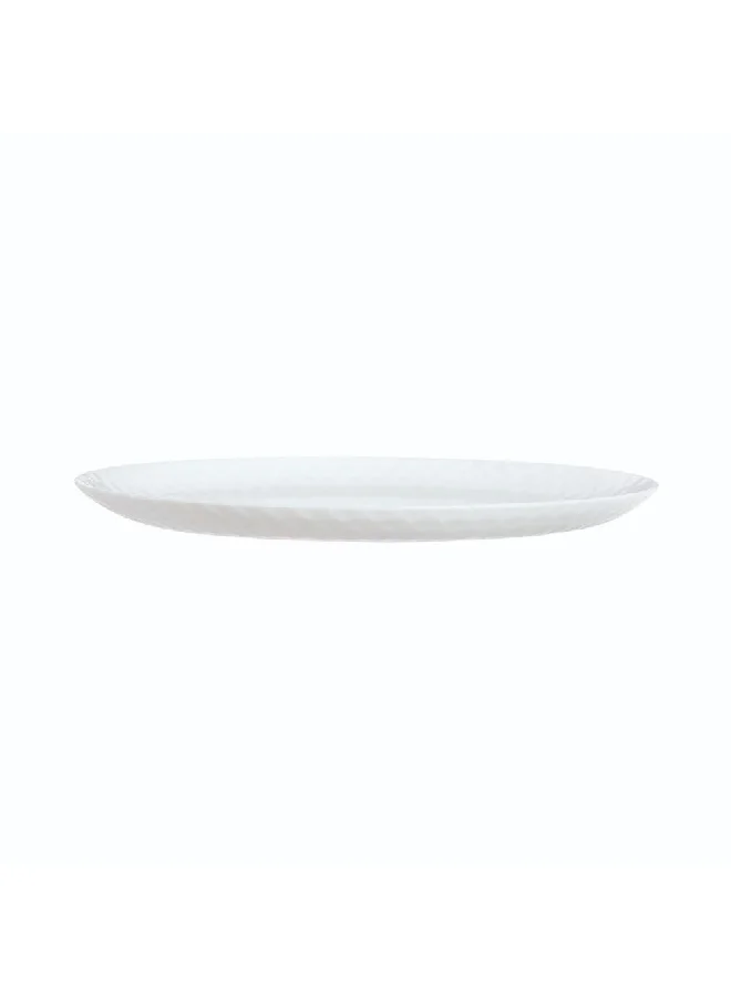 Luminarc Pampille Dishwasher And Microwave Safe Tempered Glass Dinner Plate White 25 Cm Q4655