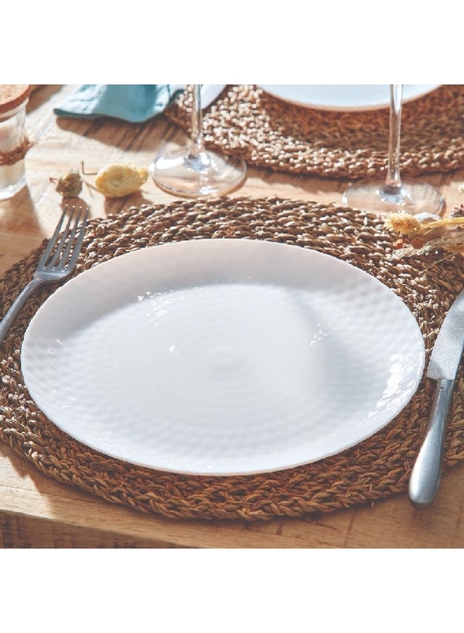 Luminarc Pampille Dishwasher And Microwave Safe Tempered Glass Dinner Plate White 25 Cm Q4655 - Image 4