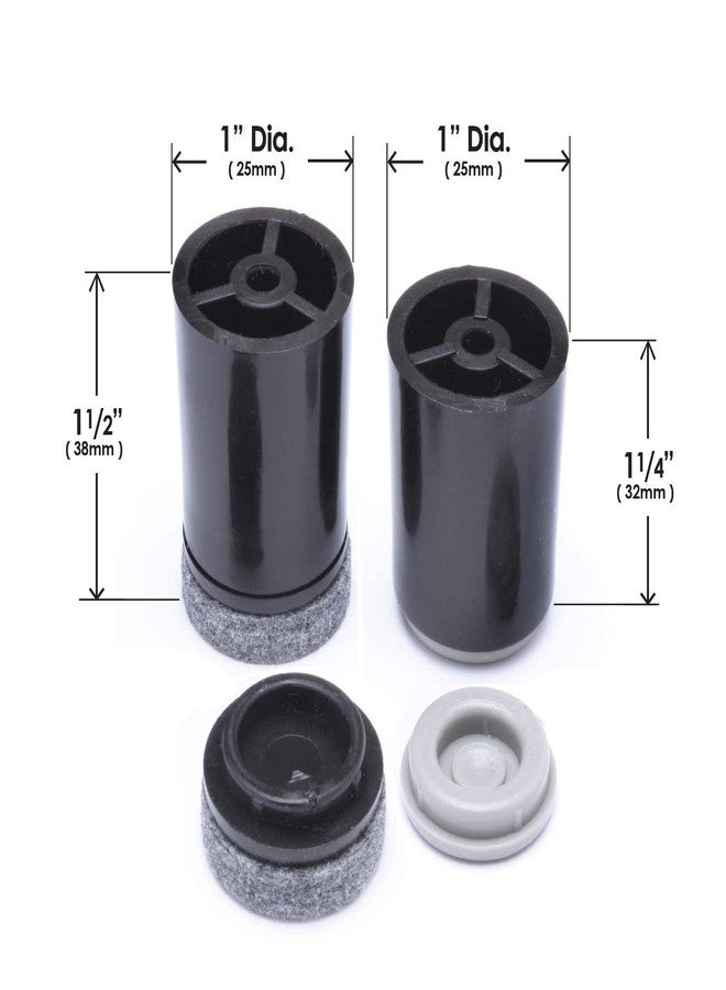 Slipstick رافعات أثاث GorillaRisers CB251-8 تُثبّت بالبراغي (عبوة من 8 قطع) - أرجل منزلقة لحماية الأرضية - ترفع ارتفاع الأثاث من 1-1/4 بوصة إلى 1-1/2 بوصة، مزودة بأغطية بلاستيكية ولبادية، ورافعات كراسي دائرية مقاس 1 بوصة، وموسعات لأرجل الأثاث - Image 4