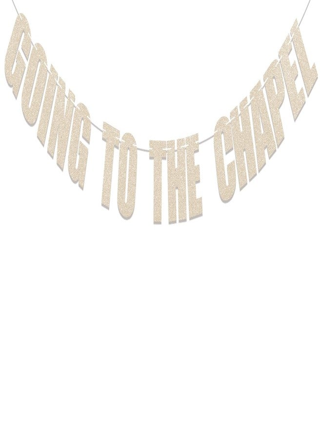 Ramciyo Going to the Chapel Banner - Bachelorette Party Decorations, Future Mr & Mrs Bunting Sign, Bridal Shower Party Decorations Champagne Gold Glitter - Image 1