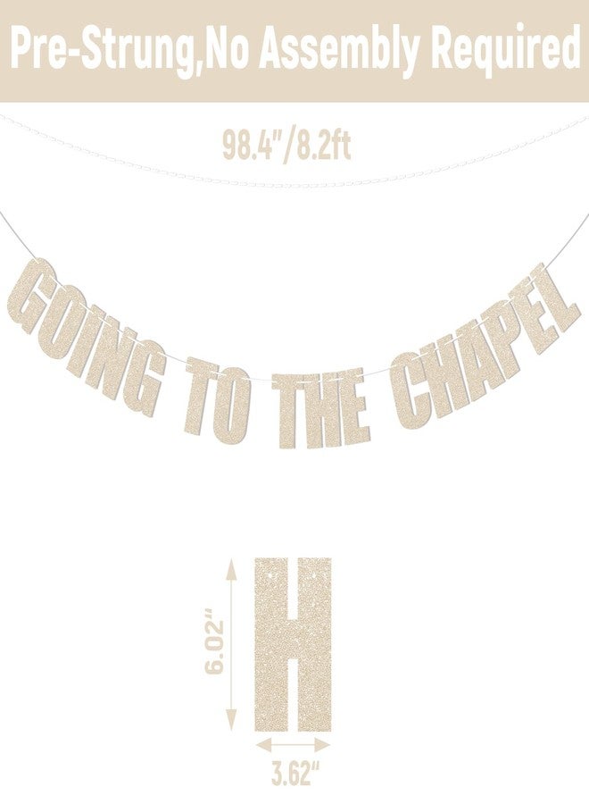 Ramciyo Going to the Chapel Banner - Bachelorette Party Decorations, Future Mr & Mrs Bunting Sign, Bridal Shower Party Decorations Champagne Gold Glitter - Image 3