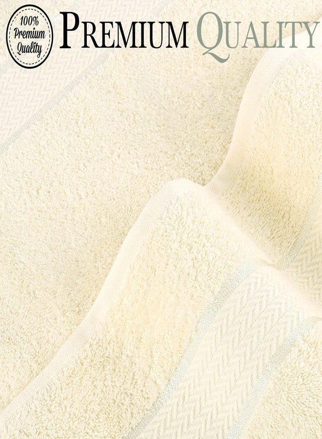 CRAFTBERRY Luxury Bath Towels Set-100% Cotton- 2 Bath, 2 Hand & 2 Washcloths- Large, Thick, Fluffy, Absorbent, Quick Dry, Soft, Plush -Gift, Pool, Hotel, Gym Towel -6 Piece Luxury Bathroom Towels - Cream / Ivory - Image 2