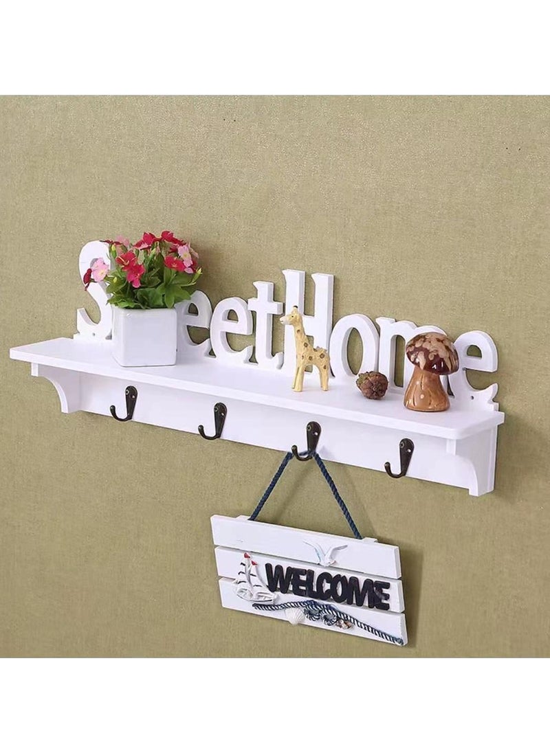 LINGWEI - Key Holder Sweet Home Key Hanger For Wall Decoration Coat Hanger Sweet Home Sign Key Hanger For Wall Key Hooks For Office Key Rack Organizer - Image 1