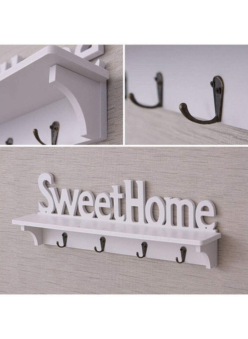 LINGWEI - Key Holder Sweet Home Key Hanger For Wall Decoration Coat Hanger Sweet Home Sign Key Hanger For Wall Key Hooks For Office Key Rack Organizer - Image 1