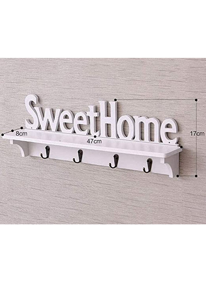 LINGWEI - Key Holder Sweet Home Key Hanger For Wall Decoration Coat Hanger Sweet Home Sign Key Hanger For Wall Key Hooks For Office Key Rack Organizer - Image 1