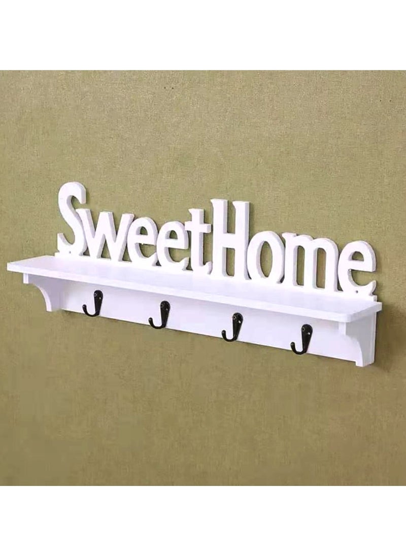 LINGWEI - Key Holder Sweet Home Key Hanger For Wall Decoration Coat Hanger Sweet Home Sign Key Hanger For Wall Key Hooks For Office Key Rack Organizer - Image 1