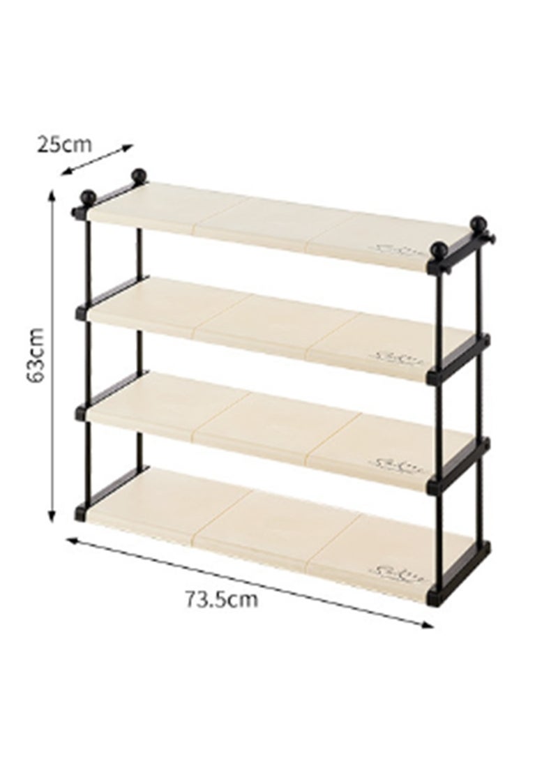 4-Tier Shoe Rack, Freestanding Vertical Shoe Storage Organizer, Large Capacity Shoe Shelves for Entryway and Closet, Easy Assembly and Space-Saving, 73.5*25*63cm (White) - Image 4