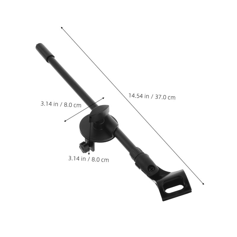 Adjustable Microphone Stand Clip Retractable Arm For Desk And Floor Use Black - Image 3