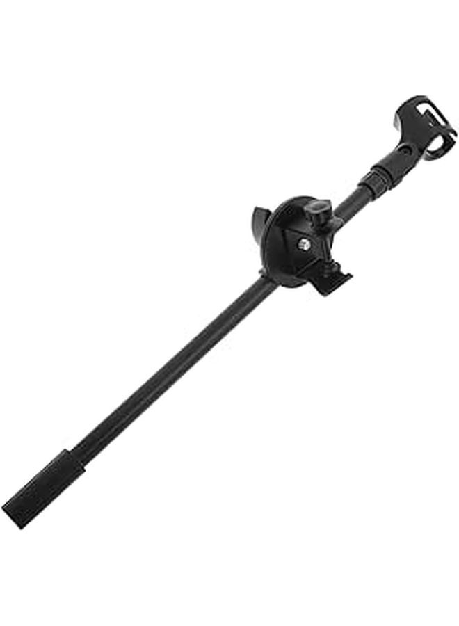 Adjustable Microphone Stand Clip Retractable Arm For Desk And Floor Use Black - Image 1