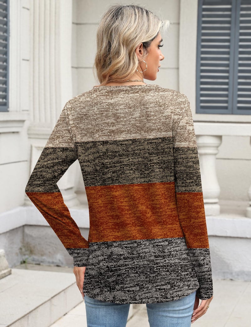 TCOT Long Sleeve Tops for Women Spring Crew Neck Stretchy Classic Fit Tunic Casual Blouse Shirts Multiple Color S - Image 3