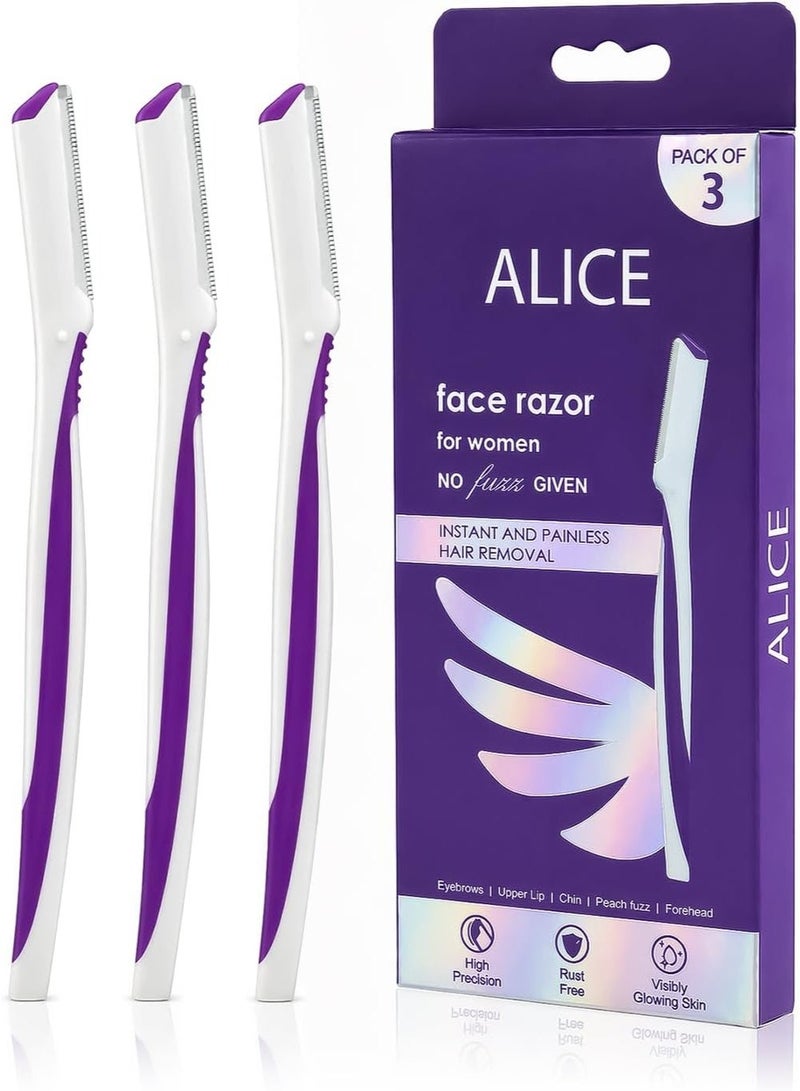 Alice Ladies Razor For Facial Hair 3Razor (Packaging may vary) - Image 1