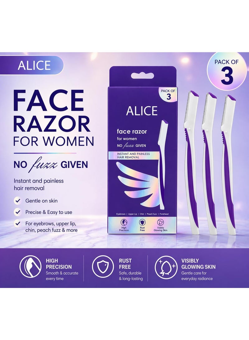 Alice Ladies Razor For Facial Hair 3Razor (Packaging may vary) - Image 5