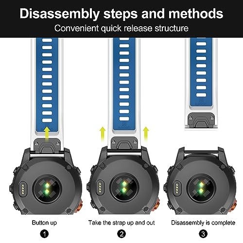 MYSNBKN Compatible with Fenix 7 Band,22mm Easy-fit Silicone Watch Strap Wristbands Replacement for Garmin Fenix 5/Fenix 5 Plus/Fenix 6/Fenix 6 Pro/Fenix 7 Pro/Forerunner 935/Forerunner945/Approach S60 - Image 2