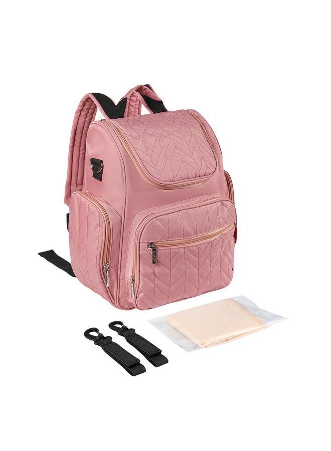 insular Diaper Bag Backpack, Multi-Function Travel Back Pack, Waterproof Changing Bag for Mom Girls, Large Capacity Baby Bag with Stroller Straps and Changing Pad, Pink - Image 1