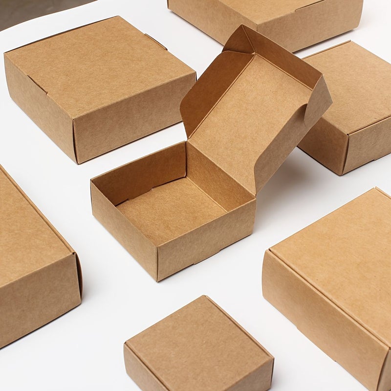 40 صندوق هدايا أسود مربع من ورق الكرافت مخصص للمجوهرات والأعراس وأعياد الميلاد والكريسماس، مقاس 3.35 × 3.35 × 1.38 بوصة - Image 5