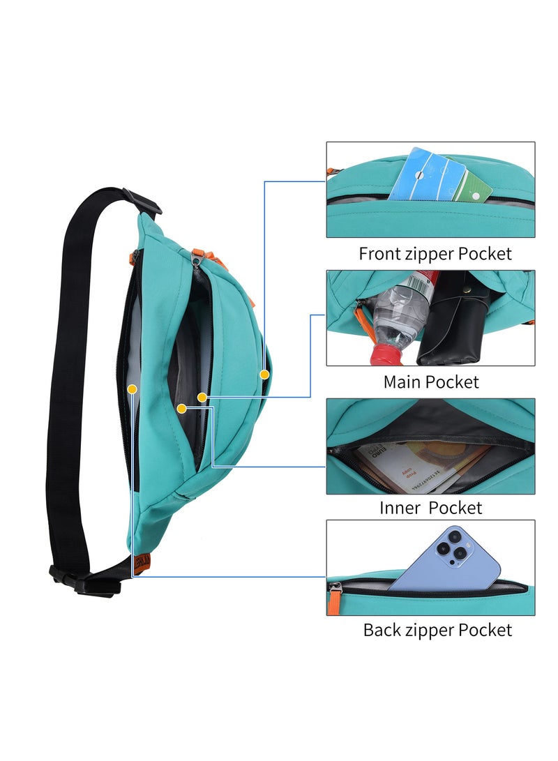 Excefore حقيبة حزام كروس بودي للجنسين، حقيبة خصر قابلة للتعديل عالية السعة مقاومة للماء، يسهل حمل أي هاتف للسفر والتمرين والرياضات الخارجية - Image 2