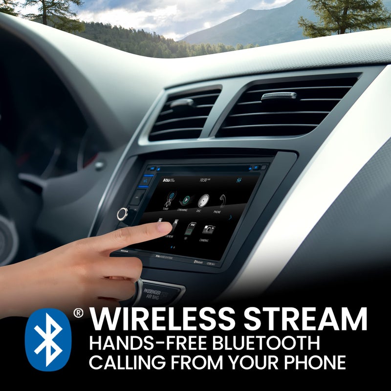 BOSS Audio Systems BV9364B Car Stereo DVD Player - Double Din, Bluetooth Audio/Hands-Free Calling, 6.2 Inch Touchscreen LCD Monitor, MP3 Player, CD, DVD, USB Port, SD, AUX Input, AM/FM Radio Receiver - Image 4