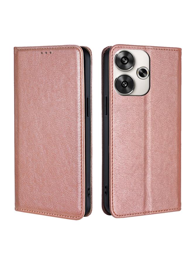 The Bros Case For Xiaomi Redmi Turbo 3 5G Gloss Oil Solid Color Magnetic Leather Phone Case