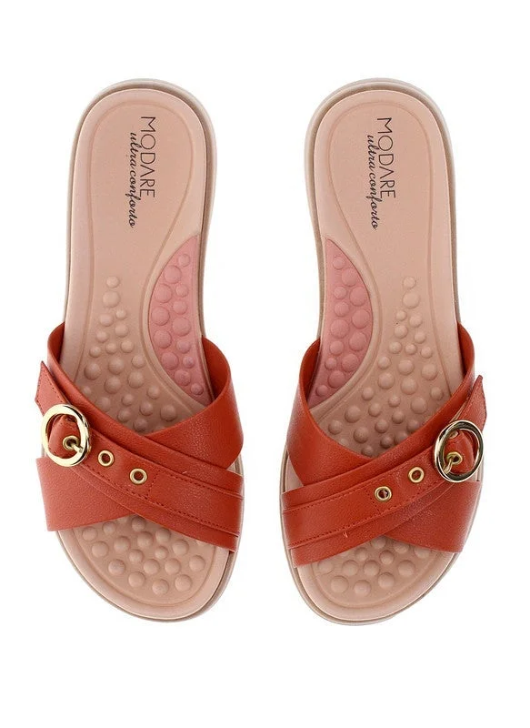 Modare Orange Flat Sandals for Women – Stylish Ladies Flat Sandals & Comfortable Flat Slippers for Women | Best Price UAE