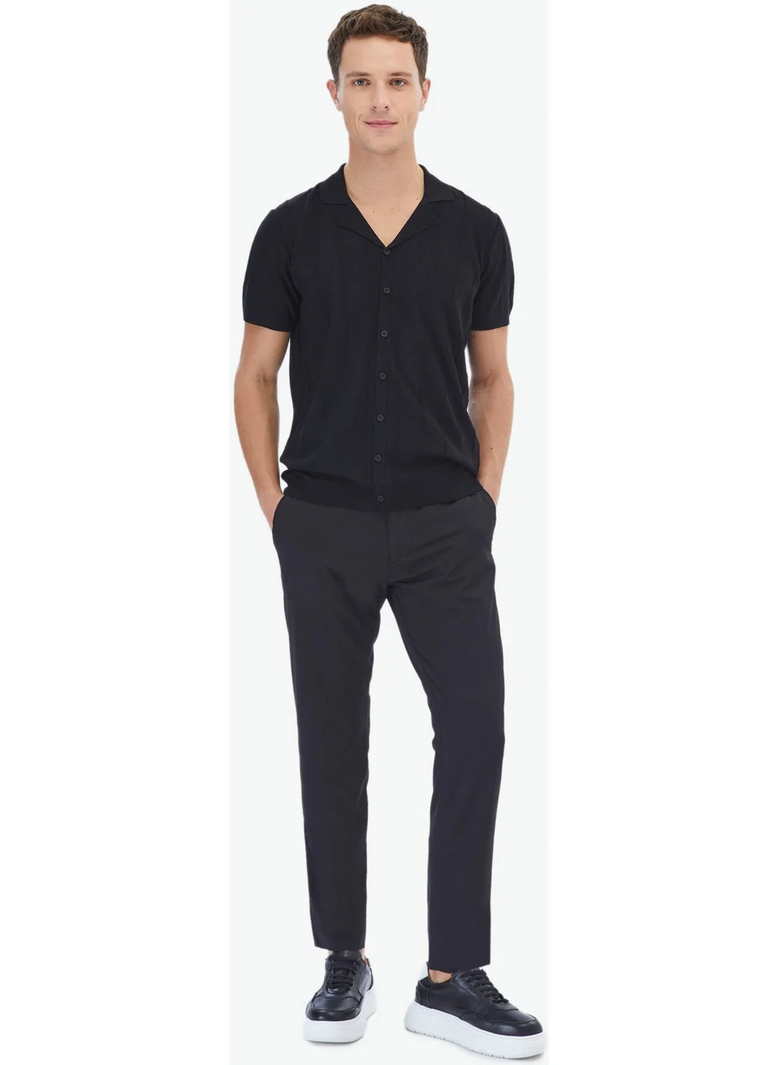 Kip Black Regular Fit Casual Shirt