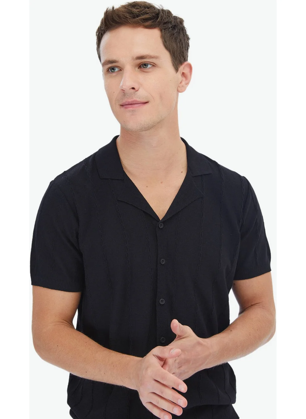 Kip Black Regular Fit Casual Shirt