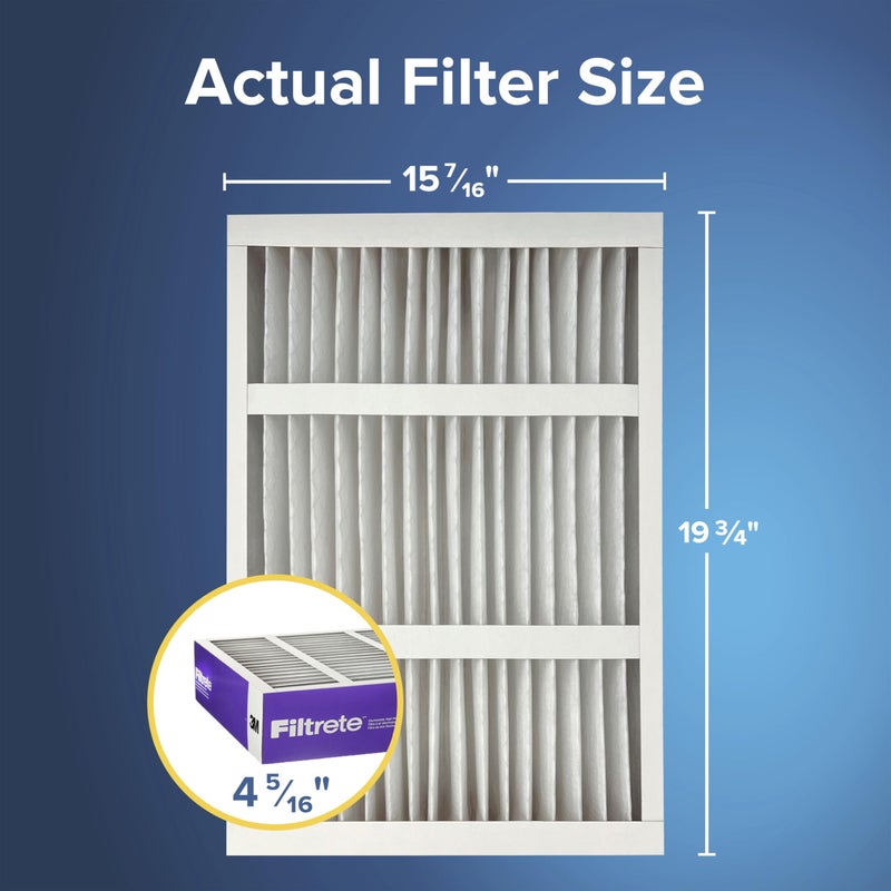 Filtrete 16x20x4 AC Furnace Air Filter, MPR 1550, MERV 12, Fits Lennox & Honeywell, Allergen, Electrostatic Air Cleaning Filter, 2-Pack (Actual Size 15.88x19.88x4.31 in) - Image 2