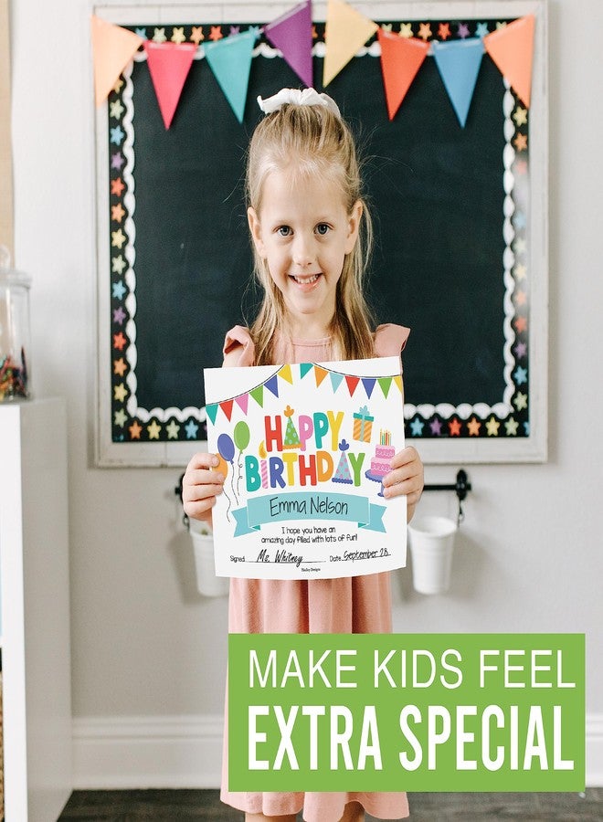 Hadley Designs Happy Birthday Certificates for Students - 25 Student Birthday Certificates for Kids Classroom Must Haves, Teacher Supplies for Classroom Elementary, Colorful Teacher Essentials - Image 2