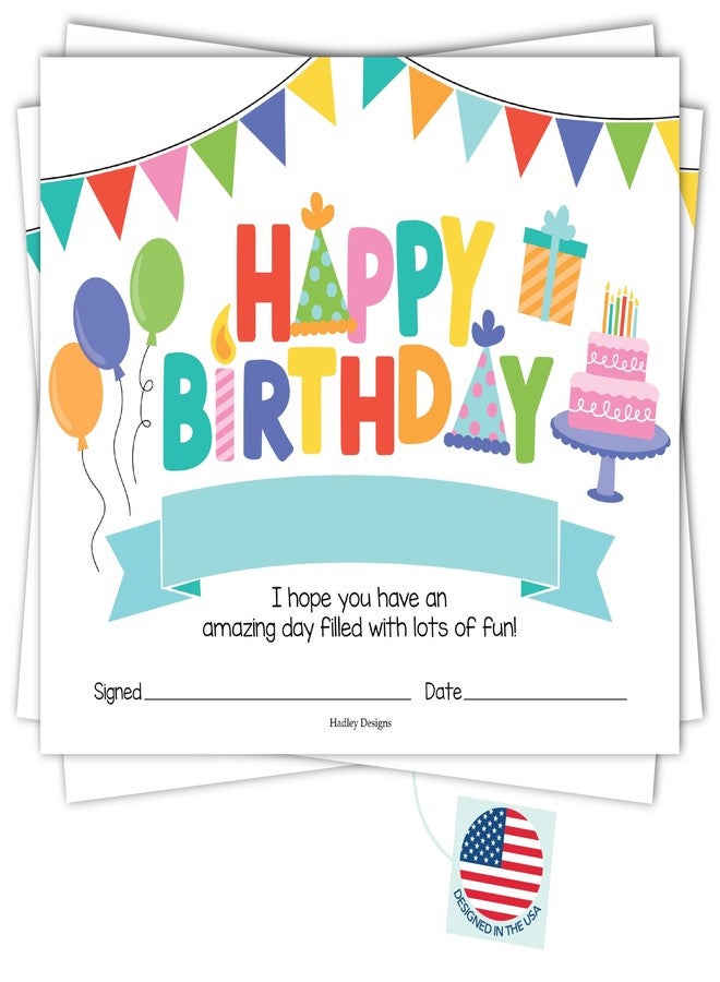 Hadley Designs Happy Birthday Certificates for Students - 25 Student Birthday Certificates for Kids Classroom Must Haves, Teacher Supplies for Classroom Elementary, Colorful Teacher Essentials - Image 1