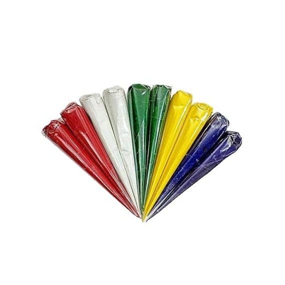 E Shopping White Ceramic Cones for Arts & Crafts | Lippan Art | Mandala Art | Pottery | Liner | DIY Decorative Purposes Pack of (5 Color - 10 PC) - Image 3