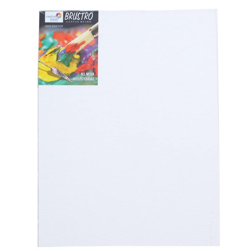 Brustro Artists (10 x 14 Inch) 100% Cotton Canvas Board, Medium Grain, 4 mm Thickness, Pack of 1, Suitable for Oil and Acrylic Paintings - Image 1