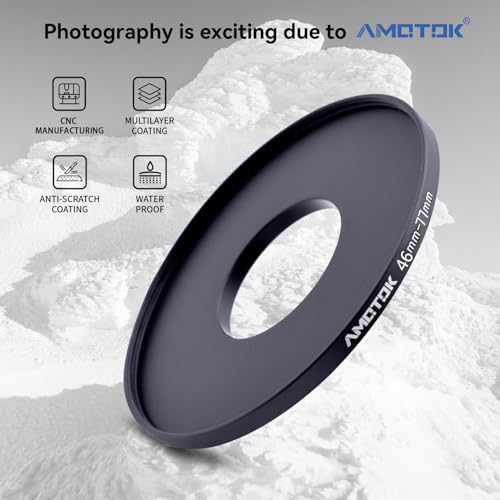 AMOTOK 46mm Lens to 77mm Camera Lens Adapter,46mm to 77mm Filter Step-Up Adapter Ring,Compatible All 77mm Filter Accessory - Image 2