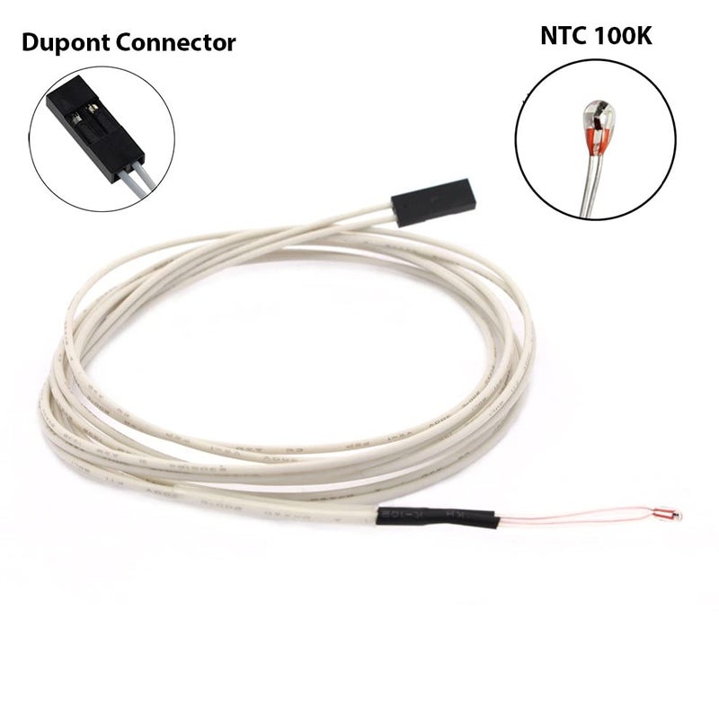 3DINNOVATIONS 3D Innovations NTC 100K ohm 3950 Thermistor for 3D Printer Extruder or Heated Bed; Pre-Wired with Teflon Insulated Wiring - XH 2.54 Connector(1 Piece) (Connector: Black Dupont) - Image 2