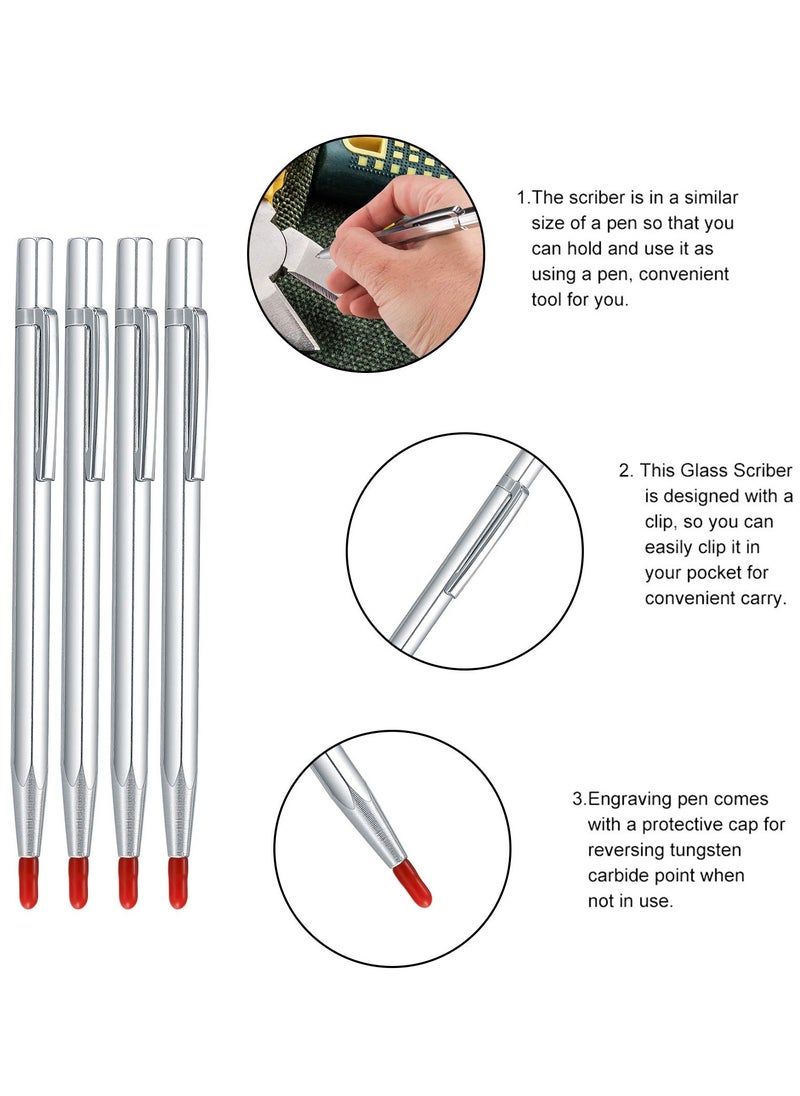 Excefore - 5 Pcs Tungsten Carbide Tip Scriber, Scribe Tools, Engraving Marking Pen, Aluminium Etching Machinist Engraved Pen with Clip for for Metal Sheet Ceramics Glass Tile Welding Marking Scriber - Image 1