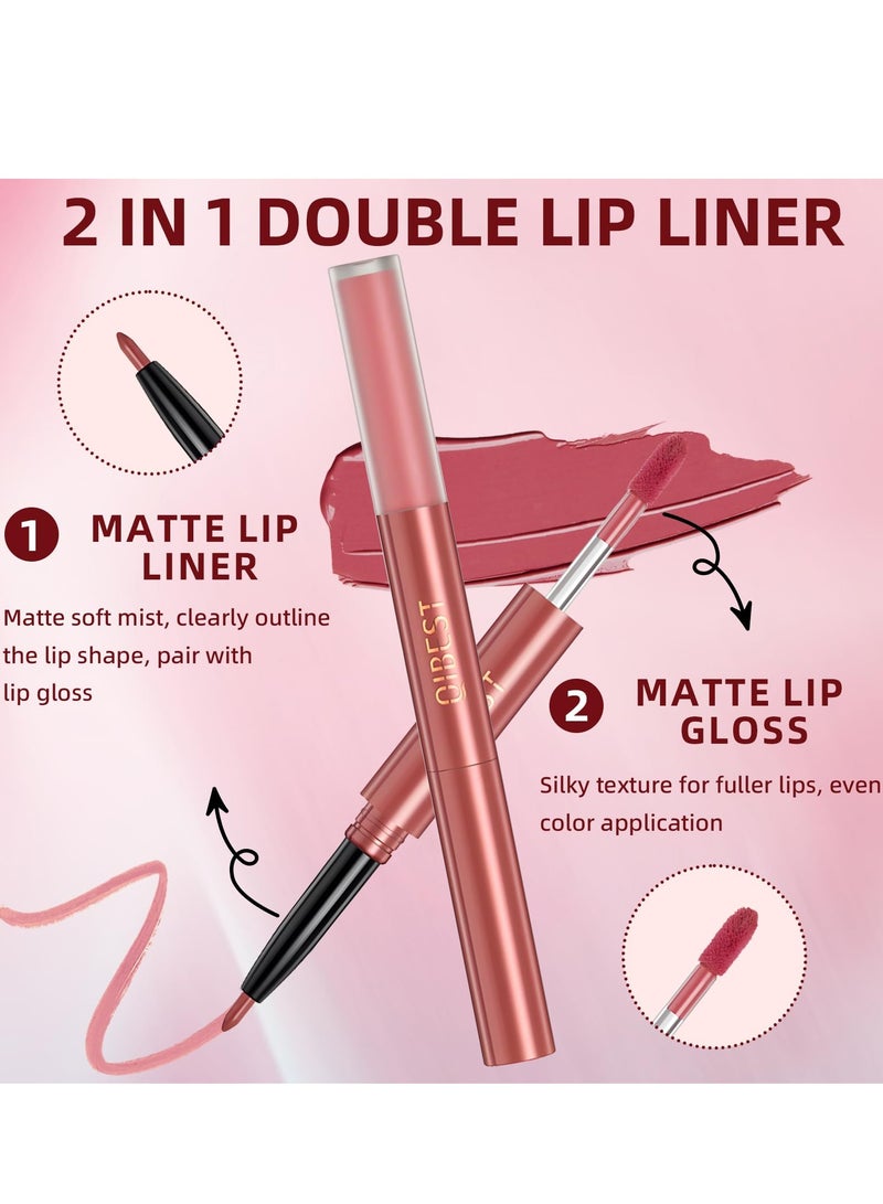 Excefore Matte Liquid Lipstick and Lip Liner Pens Set, 3 Pcs Waterproof and Long Lasting, Velvety Nude Smooth, 24 Horas Originales Makeup, Gloss Make up Gift Set - Image 3