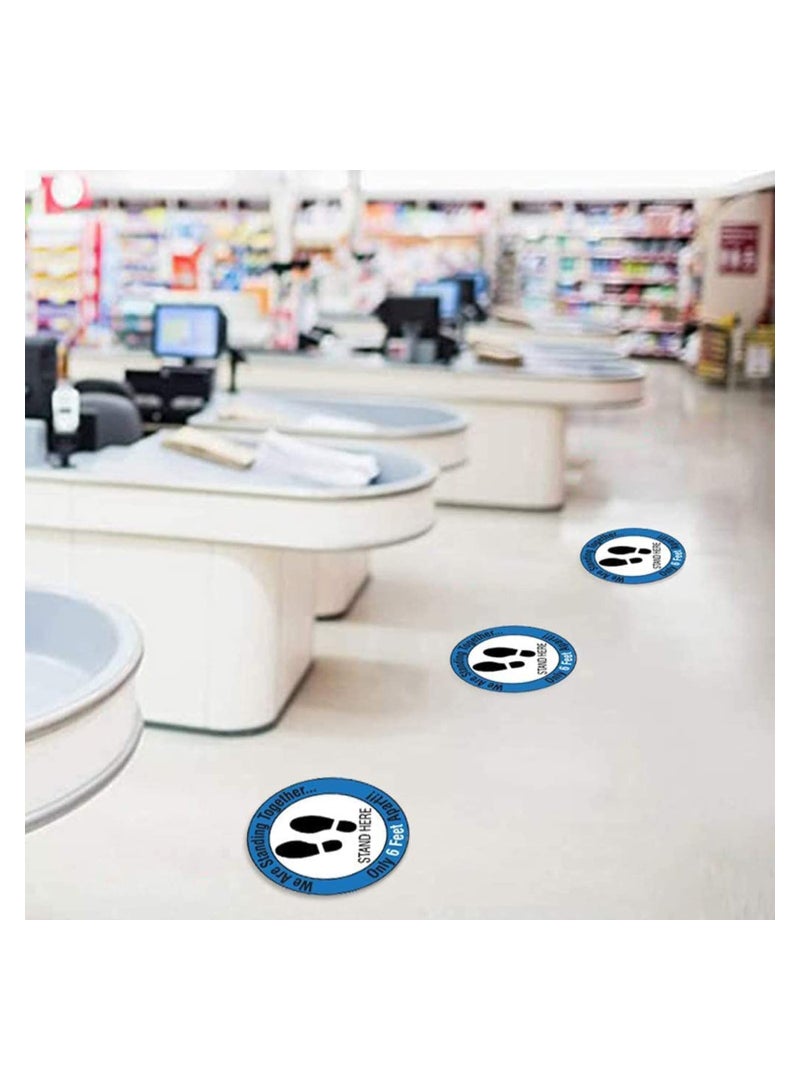 SOLARAE Social Distancing Floor Decals Safety Floor Sign Marker Stand Here Floor Sticker for Grocery Store School, 10PCS/Set 12‚Äù /30cm - Image 4
