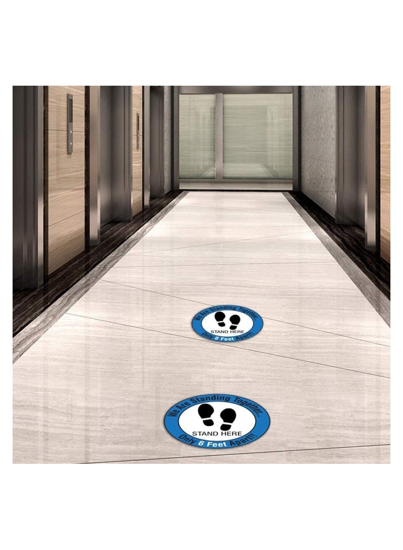SOLARAE Social Distancing Floor Decals Safety Floor Sign Marker Stand Here Floor Sticker for Grocery Store School, 10PCS/Set 12‚Äù /30cm - Image 5