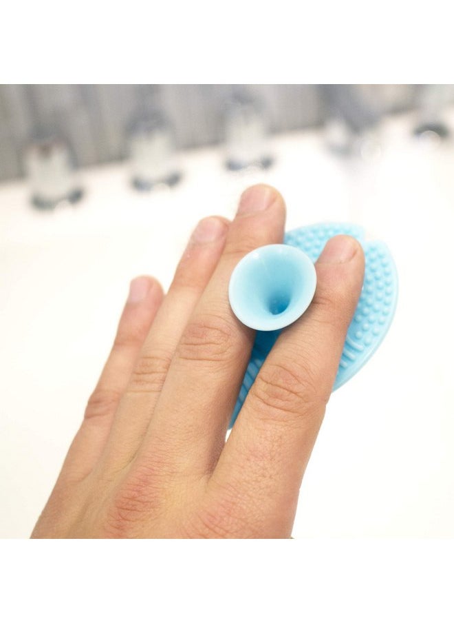 Innobaby - Innobaby Bathin Smart Silicone Cradle Cap Brush for Baby, Essential for Dry Skin & Eczema, Silicone Scrubber & Gentle Exfoliator with Suction Handle, Quick Dry Food Grade Silicone, Blue (2 Pack) - Image 1