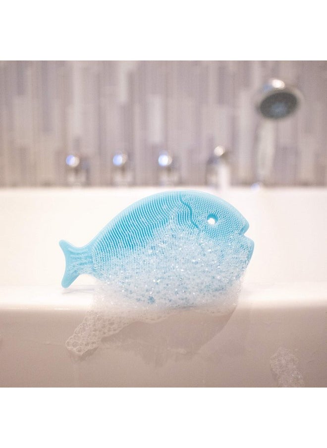 Innobaby - Innobaby Bathin Smart Silicone Cradle Cap Brush for Baby, Essential for Dry Skin & Eczema, Silicone Scrubber & Gentle Exfoliator with Suction Handle, Quick Dry Food Grade Silicone, Blue (2 Pack) - Image 1