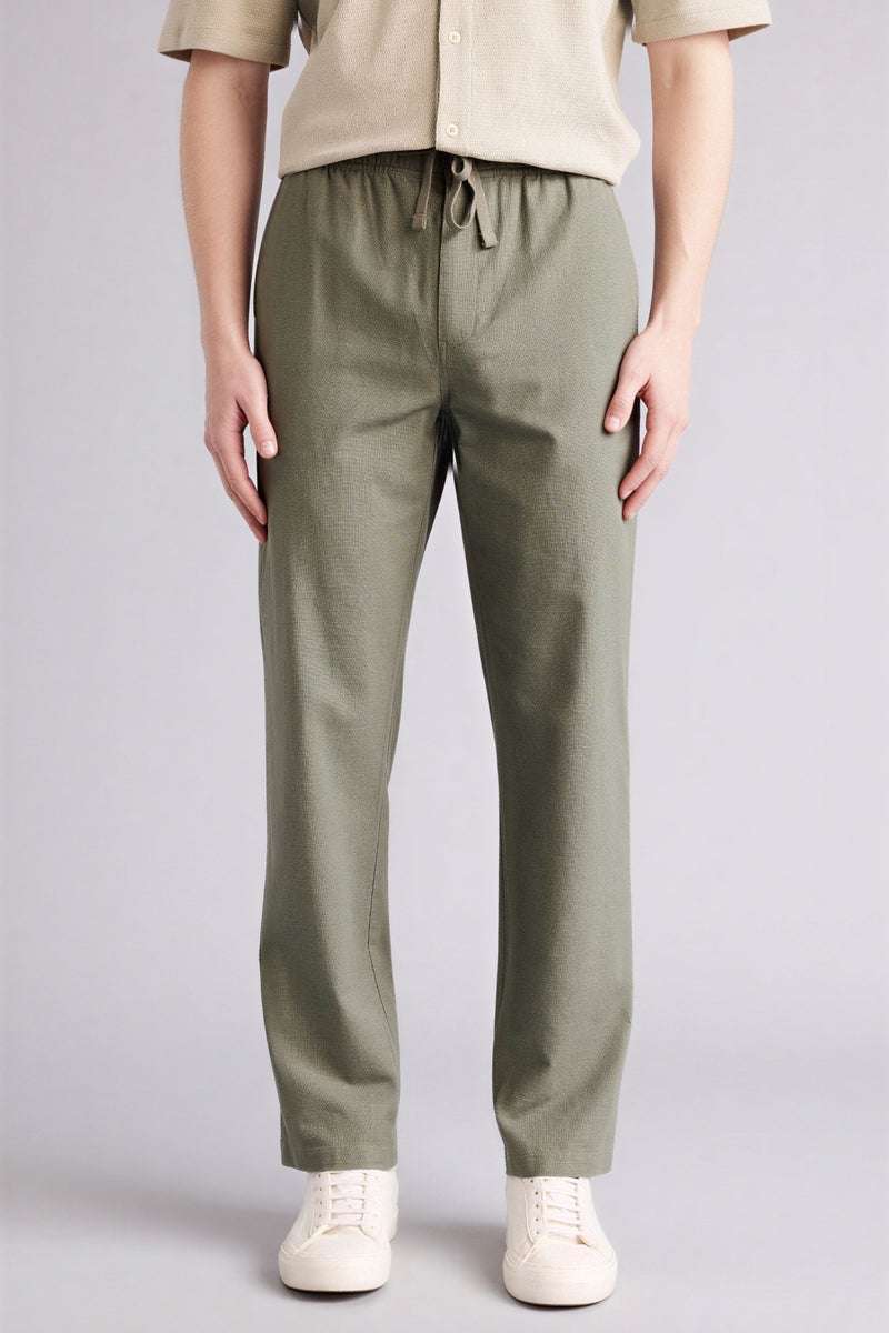 DeFacto Green Man Slim Fit Cotton Trousers Casual - Image 2