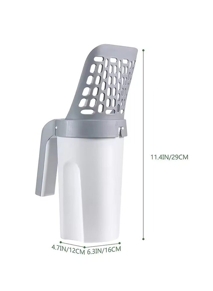 Meetion سلة نفايات محمولة 2 في 1 للكلاب والقطط مع مجرفة رمل القطط و15 كيس نفايات للتخلص من القمامة - Image 2