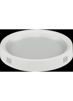 A visible stain on a white round pannel. The color of the lighting is solar, 40 watts