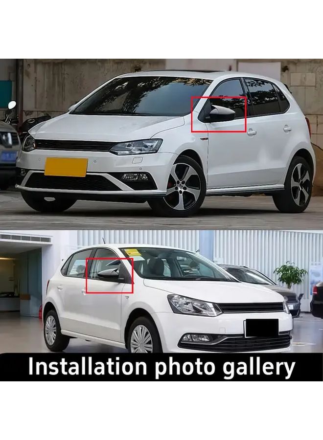 Rearview Mirror Cover Sticker Carbon Look For VW Polo 2018 2019 2020 2021 2022 2023 - Image 5